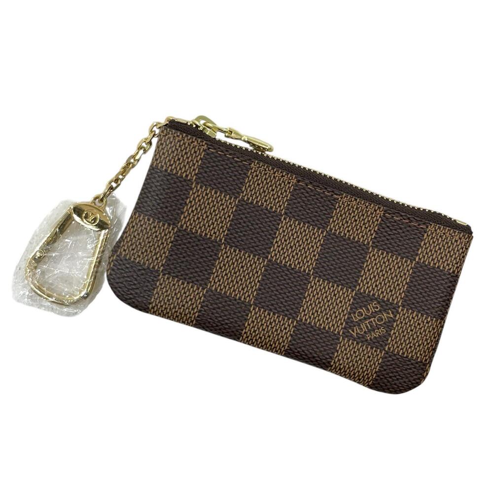 LOUIS VUITTON Pochette coin case Wallet Card Key Damier Brown